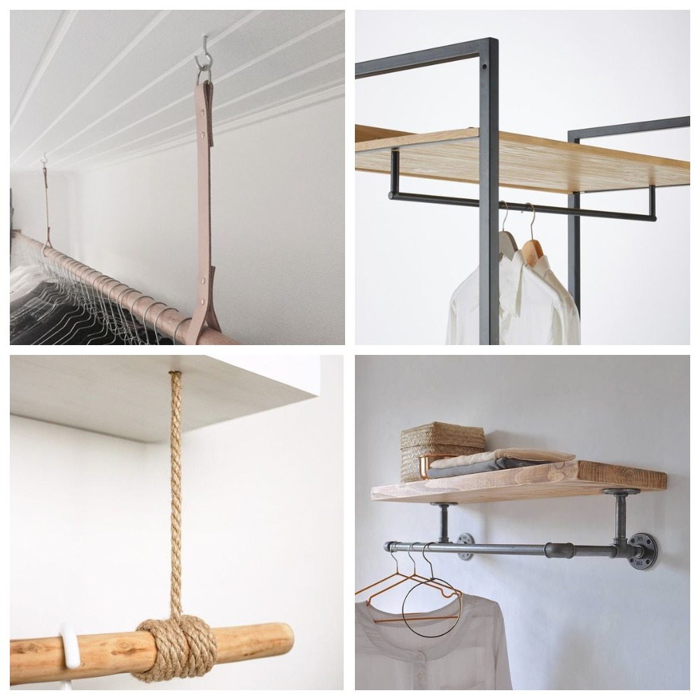 Штанга - вешалка, тромбон для одежды в шкаф или гардероб